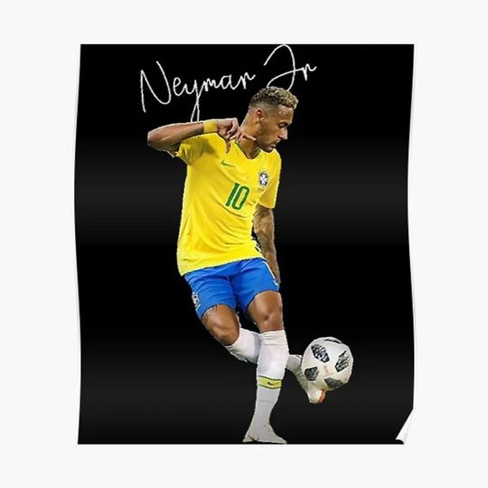 Discover Neymar Jr signed brazil Classic Premium Matte Vertical Poster