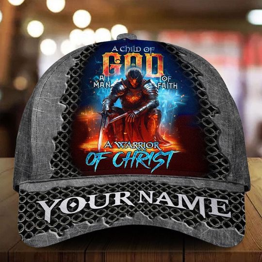Discover Personalized A Warrior Of Christ Men's Cap, Jesus Hat, Jesus Christain Hat