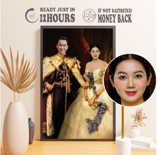 Discover King and Queen Digital Portrait from your photo Poster