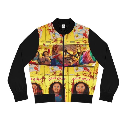Discover Goood Guy Doll 1980's Horror Film movie Chucky Childs Play Bomber Jacket