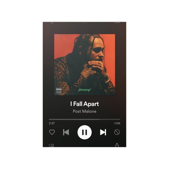 Discover I FALL APART By Post Malone Satin Posters