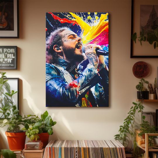 Discover Post Malone Canvas Wall Art, Gift for Post Malone Fan