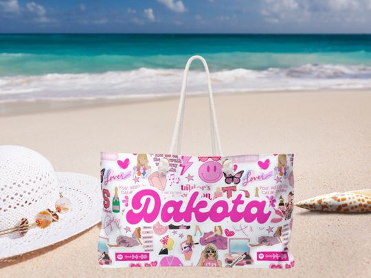 Discover Large Personalized Weekender Bag, Swift Beach Bag, Custom Weekend Bag