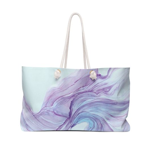 Discover Ethereal Purple Alcohol Ink Design Tote, Weekender Bag
