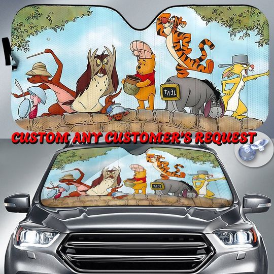 Discover Bear and Friends Car Sunshade