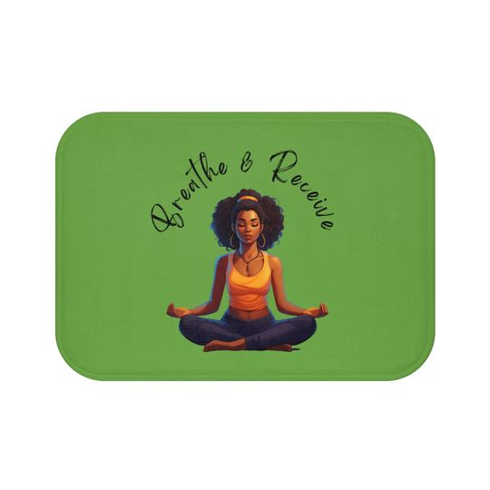 Discover Breathe and Receive Self Love Yoga Namaste Meditation Self Care Housewarming Gifts  Bath Mat