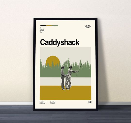 Discover Caddyshack Poster, Caddyshack Movie Print, Movie Poster, Midcentury Art