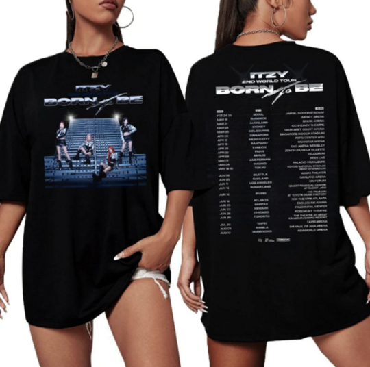 Discover ITZY 2nd World Tour Born To Be Shirt, ITZY 2024 World Tour T-Shirt