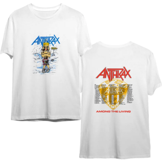 Discover 1987 Anthrax' Among The Living Tour T-Shirt Double Sided