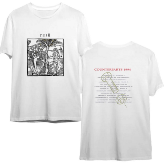 Discover 1994 Rush' Counterparts' Tour T-Shirt Double Sided