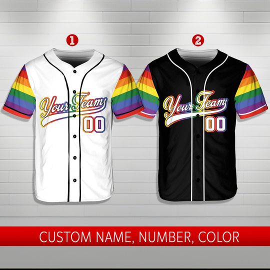 Discover Personalized LGBTQ Team Name And Number Baseball Jersey
