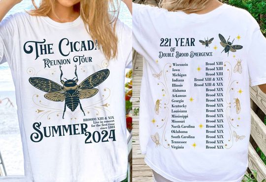 Discover The Cicada Reunion Tour Summer 2024 Shirt, Cicada Comeback Season