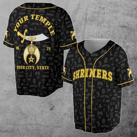 Discover Custom Name Temple Shriners Noble Ancient Egypt Freemason Baseball Jersey