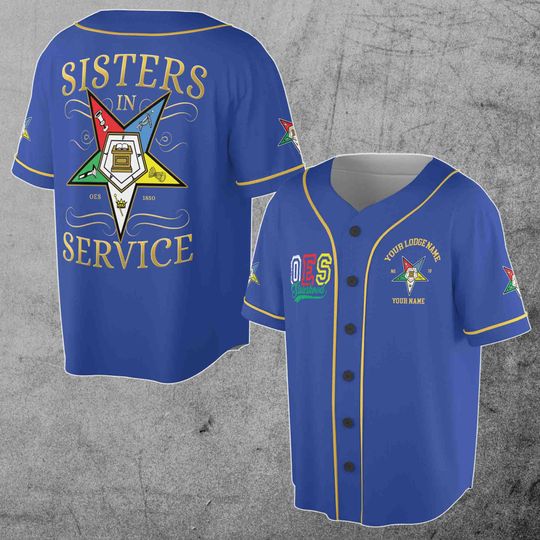 Discover Custom Name Chapter Name OES Sisters In Service Unisex Baseball Jersey