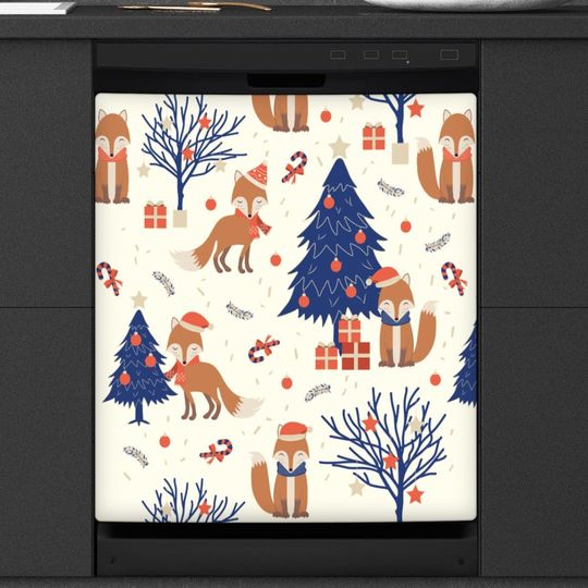 Discover Animal Winter Cute Fox  Dishwasher  Cover