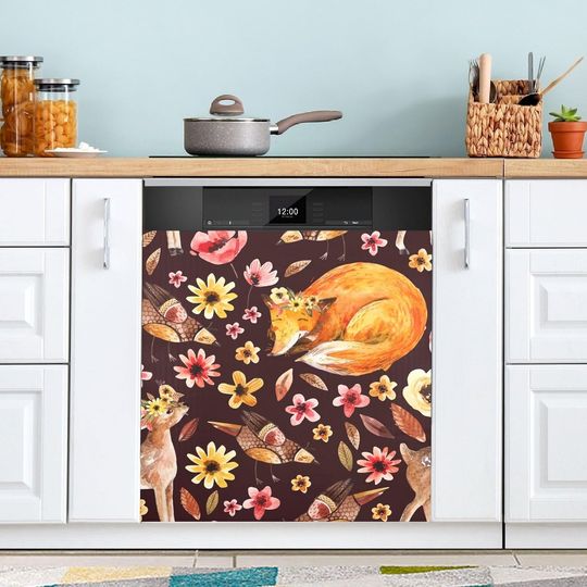 Discover Thanksgiving Cute Fall Watercolor Animals Kitchen Dishwasher  Cover