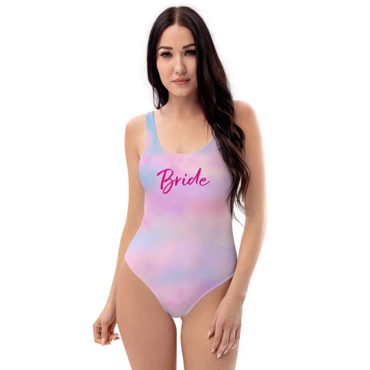 Discover Bride lover pastel clouds One-Piece Swimsuit