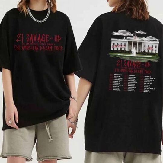 Discover 21 Savage The American Dream Tour 2024 Music T-Shirt
