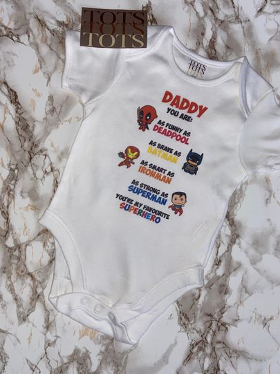 Discover Superhero Short Sleeve Bodysuit Baby - Daddy Hero