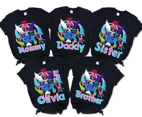 Discover Trolls Family Birthday Matching Shirts