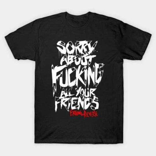 Discover Vintage Falling In Reverse Tour Text White Black Shipping From USA Unisex T-Shirt