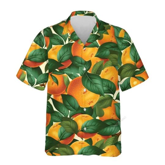 Discover Strawberry Kiwifruit Hawaiian Shirt Men Tropical Fruits Summer Beach Aloha Shirt