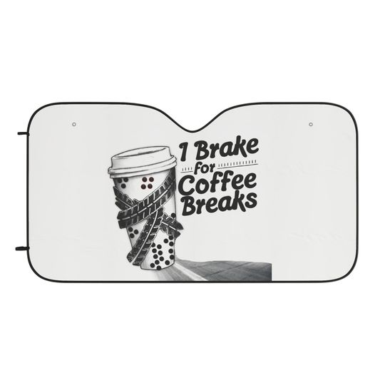 Discover I Brake for Coffee Breaks Car Sun Shade, Funny Car Sun Shade