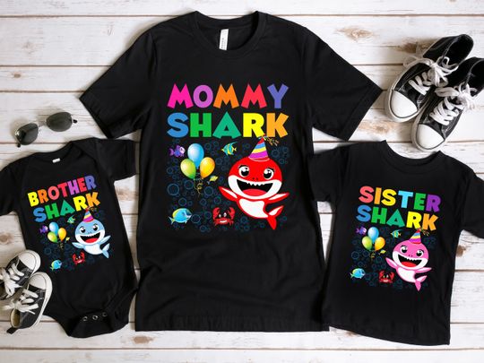 Discover Family Shark Birthday Celebration Shirt