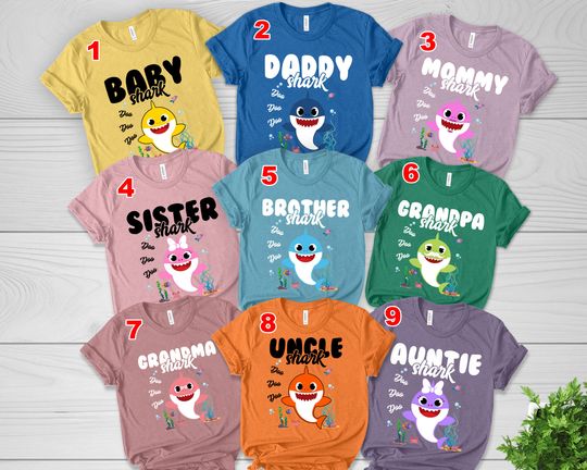 Discover Personalized Baby Shark Family Shirt - Cute Daddy & Mommy Shark Design