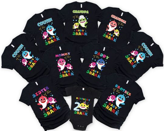 Discover Baby Shark Birthday Custom Family T-Shirt