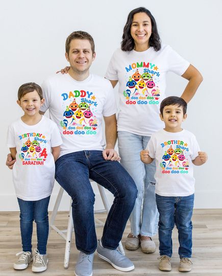 Discover Birthday Shark Shirt, Mommy Daddy Shark Birthday Shirt,Shark Matching Family T-Shirt