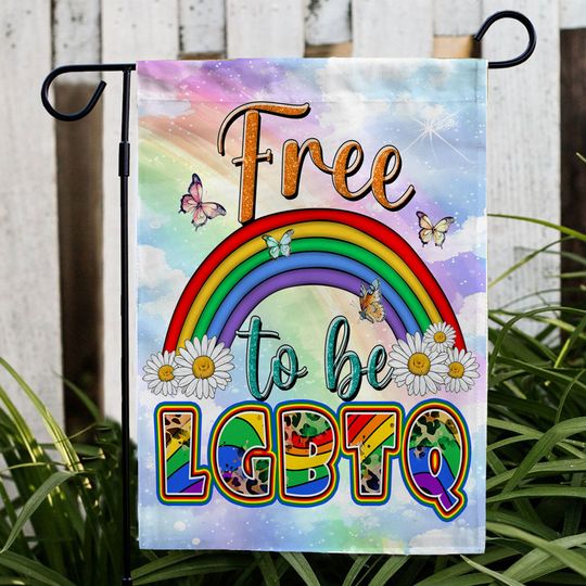 Discover Free To Be LGBTQ+ Rainbow Flag, Pride Month Yard Garden Flag