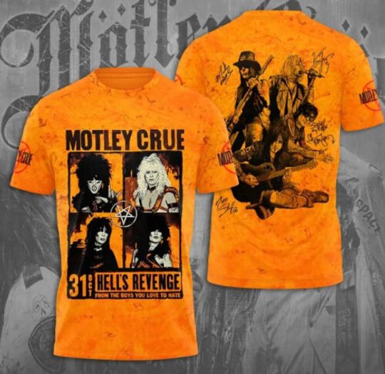 Discover Motley Crue 3D T-Shirt, Motley Crue Metal Rock Shirt