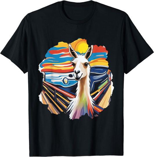 Discover Cotopaxi Llama The Scream Painting Funny Ecuador Souvenir T-Shirt