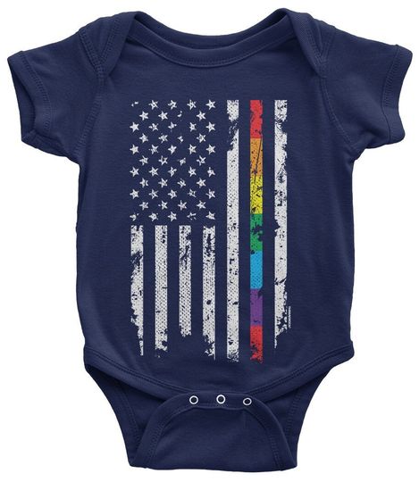 Discover Gay Pride Rainbow American Flag Baby Infant Bodysuit
