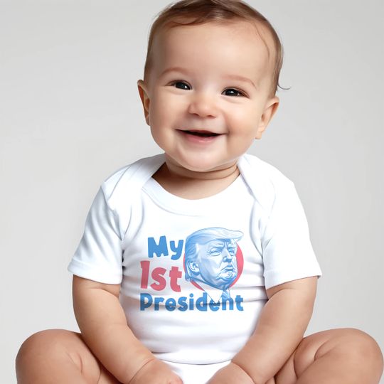 Discover My First President Trump Kids Onesie, Trump Baby Bodysuit