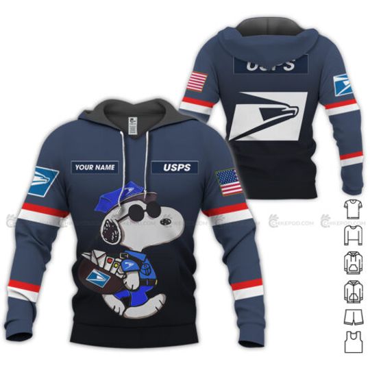 Discover Personalized Name Snoopy Love Postal Worker Hoodie, Postal Worker 3D Printed Hoodie