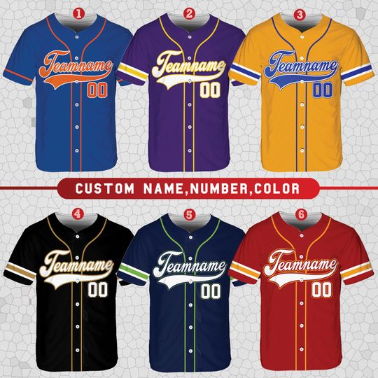 Discover Custom Team Name And Number Baseball Jersey, Personalized Baseball Jersey