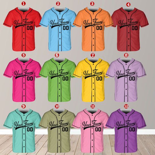 Discover Personalized Team Name And Number Baseball Jersey, Custom Baseball Jersey