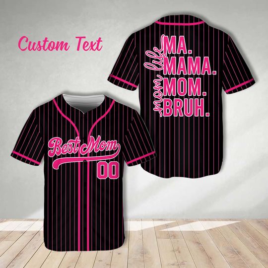 Discover Custom Mother's Day Gift Baseball Jersey Personalized Best Mom Ever Baseball Game