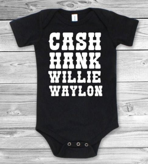 Discover Cash Hank Willie Waylon Country Music Unisex Baby Bodysuit