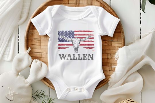 Discover WALLEN USA Flag - Baby Bodysuit, Newborn Baby Grows