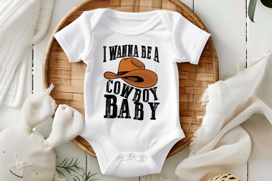 Discover I Wanna Be A Cowboy Baby Country Music Bodysuit, Newborn