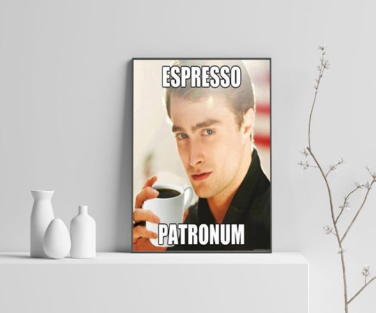 Discover Sabrina Carpenter Espresso Patronum Funny Meme Poster, Home Decor