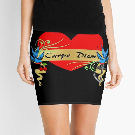 Discover Women's Bluebird Carpe Diem Scroll Mini Skirt