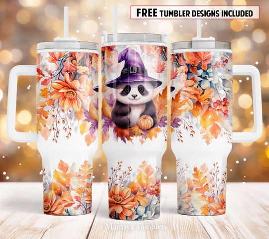 Discover Halloween panda 40oz Quencher tumbler sublimation