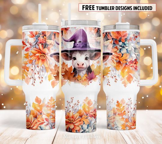 Discover Halloween cow 40oz Quencher tumbler sublimation