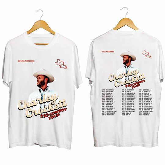 Discover Charley Crockett 10 Dollars Cowboy Tour 2024 Double Sided Shirt