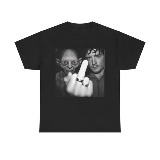 Discover Fun Gollum and Frodo Graphic T-Shirt - Humorous Lord of the Rings Design