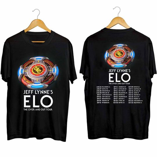 Discover Jeff Lynne's ELO Over And Out Tour 2024 Double-Sided T-Shirt
